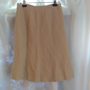 Fluted Washable Linen Midi Skirt